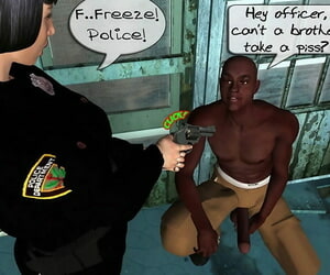 Polizistin interracial Orgie